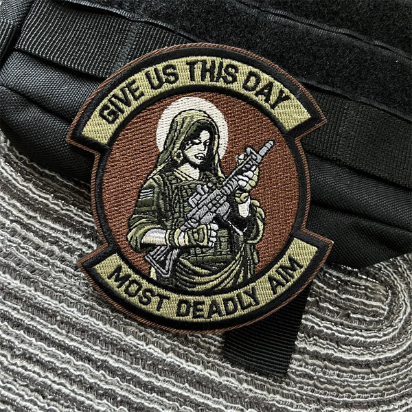 Tactical Angel 'Give Us This Day Most Deadly Aim' Embroidered Velcro Patch