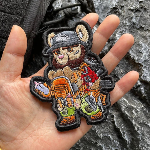 Military Tactical 'Super Bear Dad | Baby Bottle' Embroidered Velcro Patch