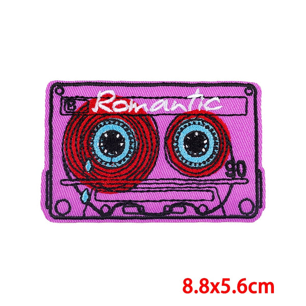 Cassette Tape 'Romantic' Embroidered Patch