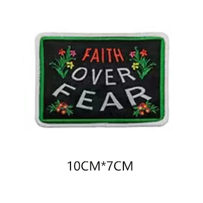 Faith Over Fear 'Square' Embroidered Patch