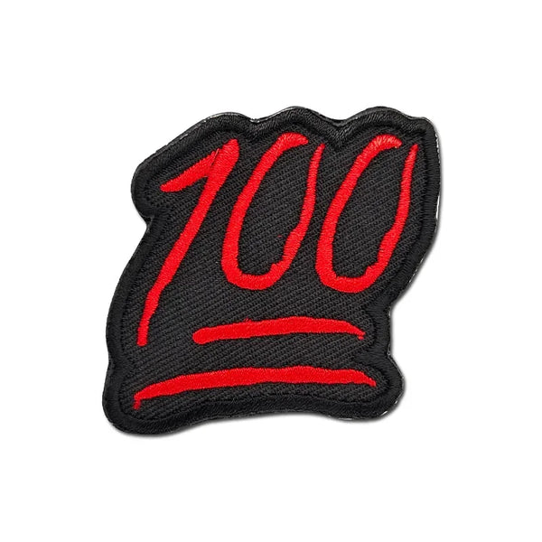 Cool 'Hundred Points Emoji' Embroidered Velcro Patch