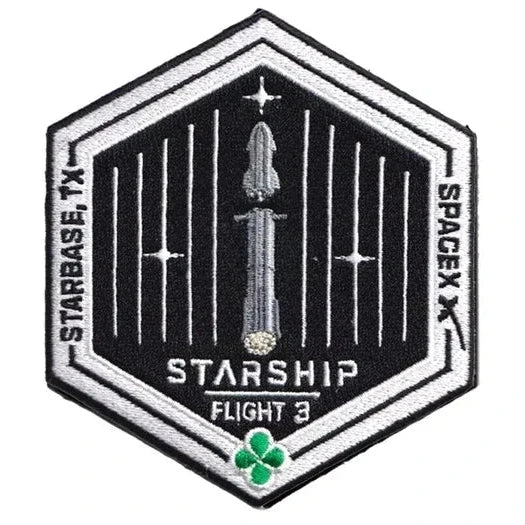 SpaceX 'Starship Flight Test 3' Embroidered Velcro Patch