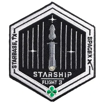 SpaceX 'Starship Flight Test 3' Embroidered Velcro Patch
