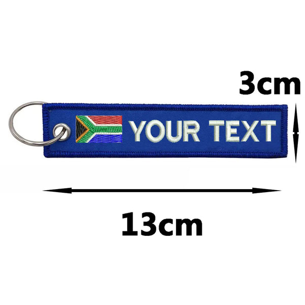 Personalized Keychain 'South Africa Flag' Embroidered Velcro Patch