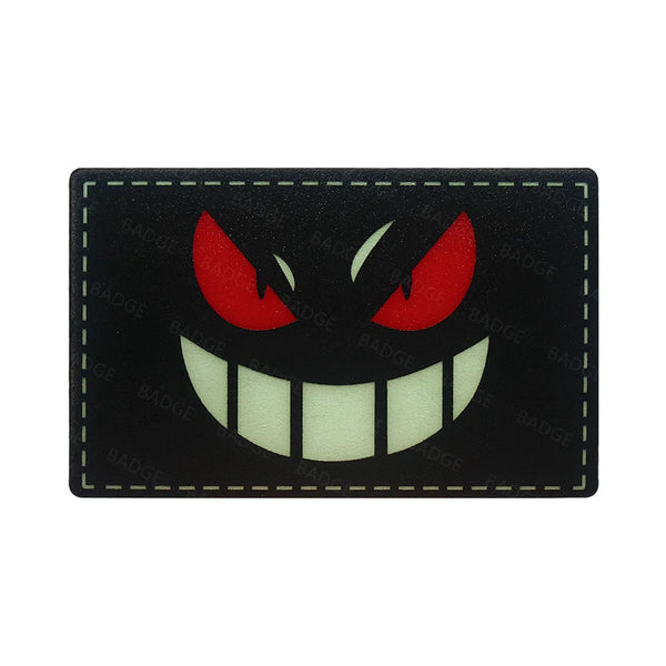 Evil Smiley Face 'Luminous' PVC Rubber Velcro Patch