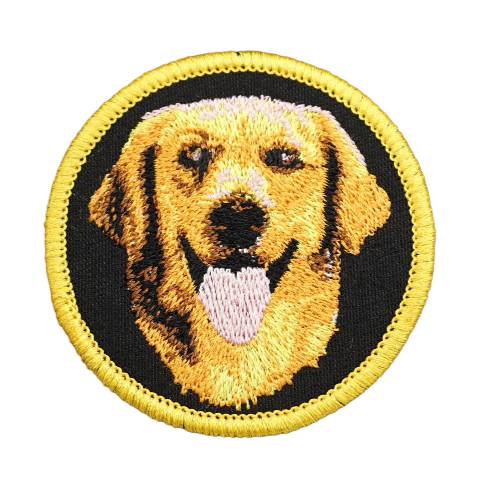 Golden Retriever 'Head | Round' Embroidered Velcro Patch