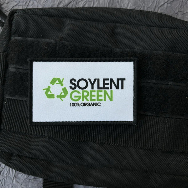 Cool 'Soylent Green 100% Organic Logo' Embroidered Velcro Patch