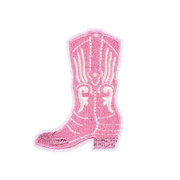 Cute 'Pink Boot' Embroidered Patch