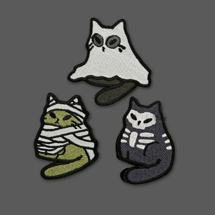 Luminous Cats 'Set of 3' Embroidered Velcro Patch