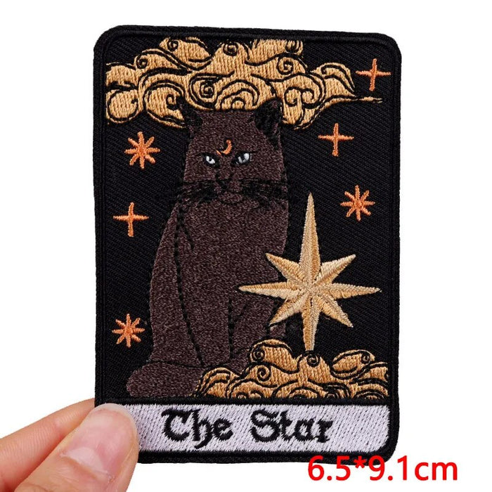 Tarot Card 'The Star | Cat' Embroidered Patch