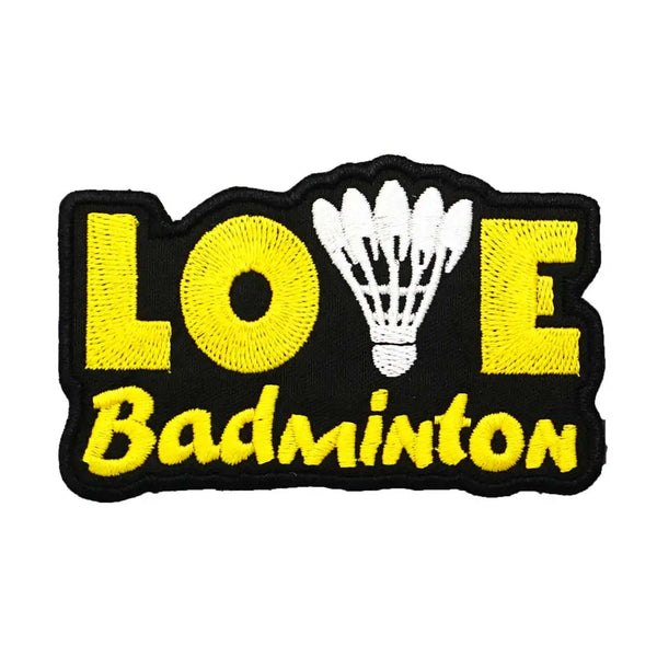 Shuttlecock 'Love Badminton' Embroidered Patch