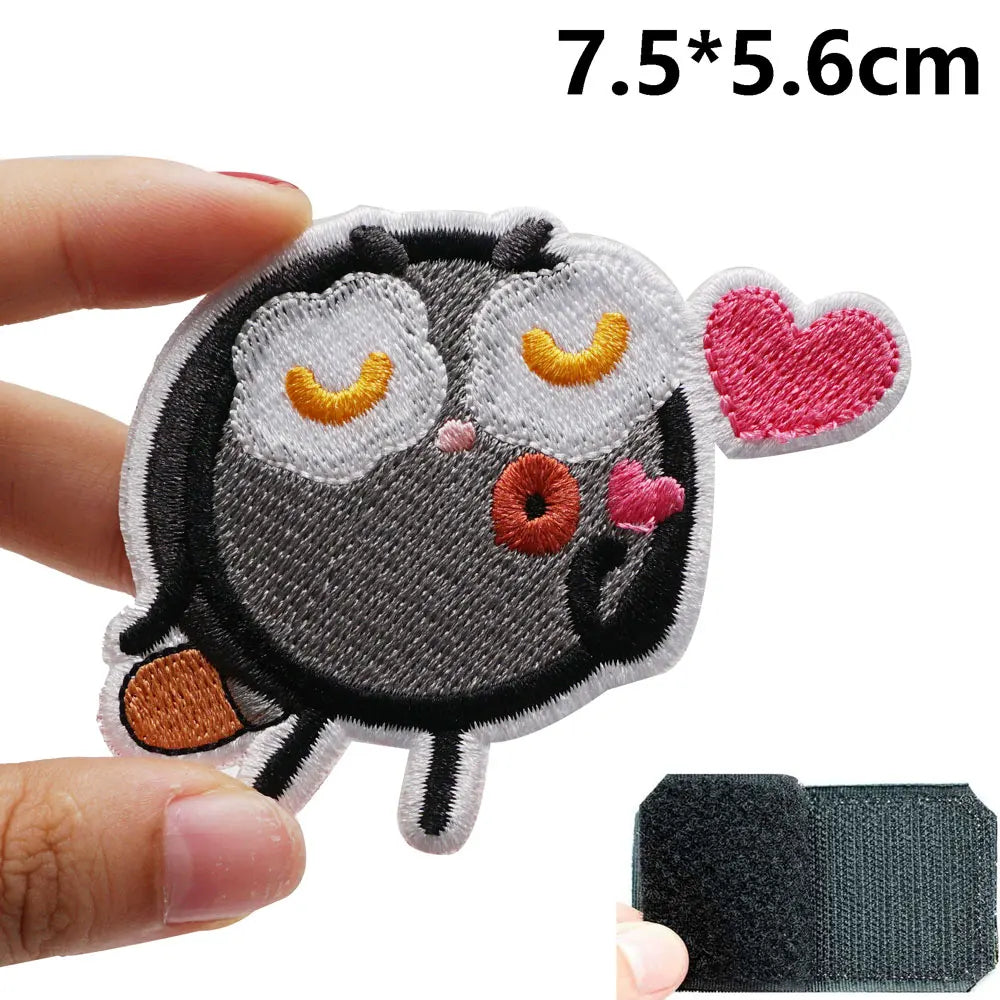 Cute Cake Man 'Flying Kiss' Embroidered Velcro Patch