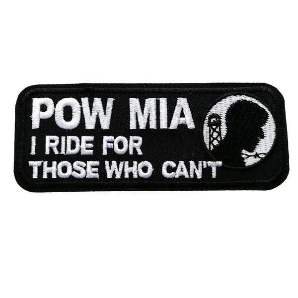 Pow-Mia Flag 'I Ride For Those Who Can't' Embroidered Patch