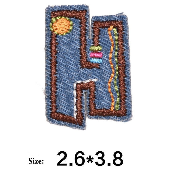 Letter H 'Denim Letter' Embroidered Patch