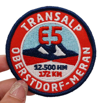 Outdoor Adventure 'Transalp E5 | Round' Embroidered Velcro Patch