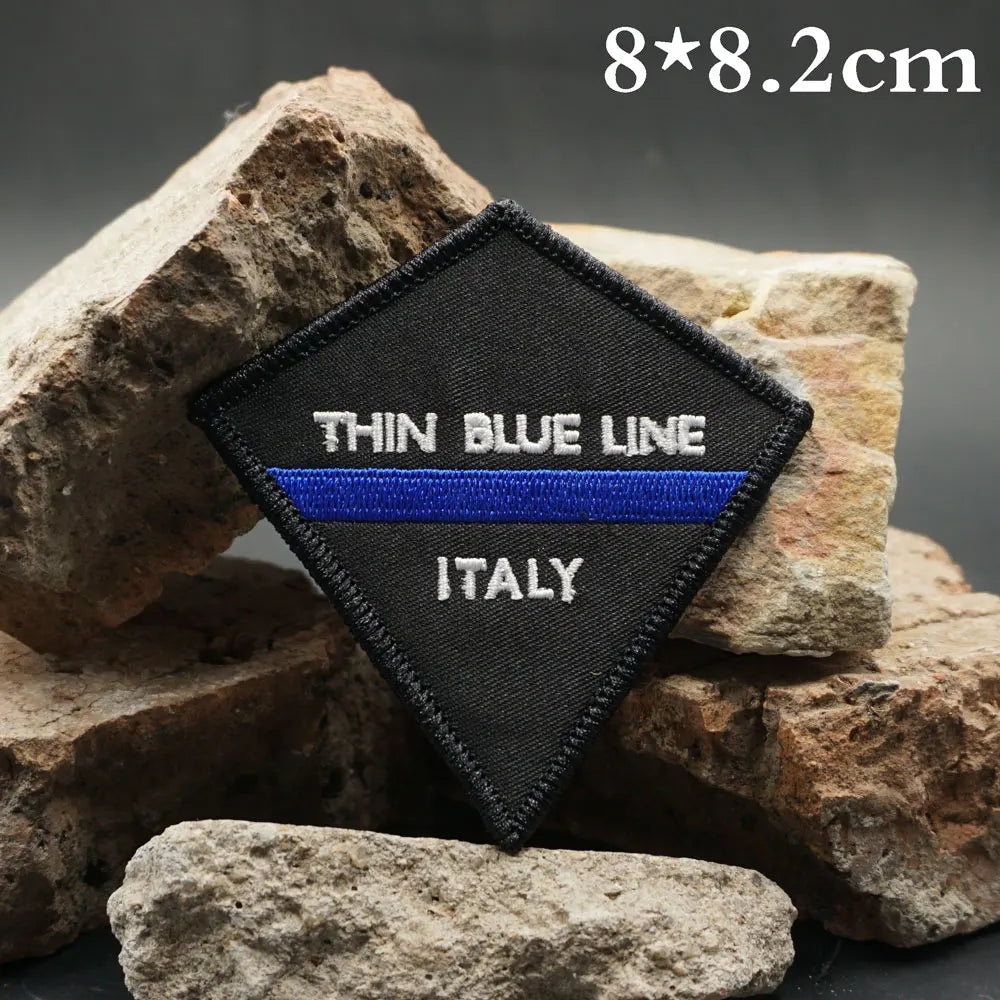 Italy 'Thin Blue Line' Embroidered Patch