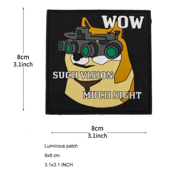 Tactical Dog 'Wow Such Vision Much Sight' PVC Rubber Velcro Patch