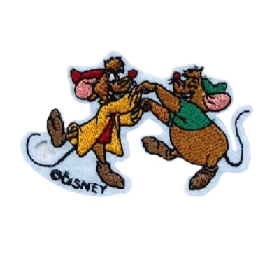 Glass Slipper 'Jaq and Gus | Dancing' Embroidered Patch