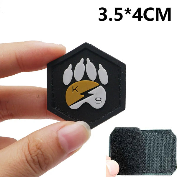 K9 Dog Paw 'Mini Hexagon' PVC Rubber Velcro Patch