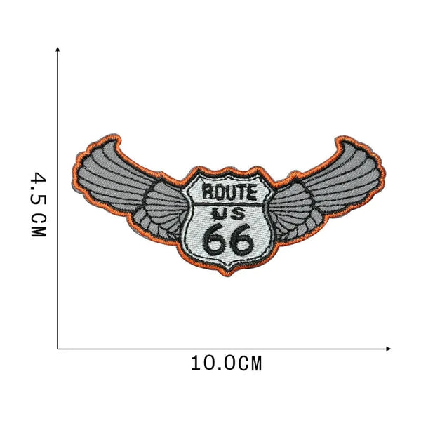 Emblem 'Winged Route US 66' Embroidered Patch