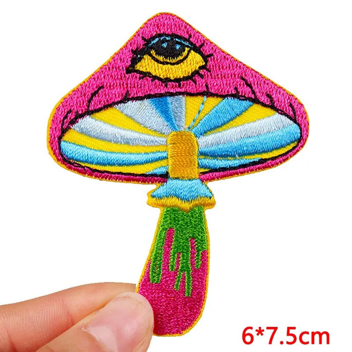 Cute Mushroom 'Magic Eye' Embroidered Patch