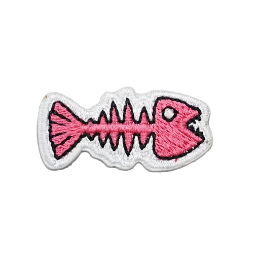 Cute 'Small Fish Bones' Embroidered Velcro Patch