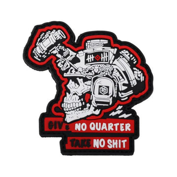 Tactical Skull 'Give No Quarter Take No Sh.. | Luminous' PVC Rubber Velcro Patch