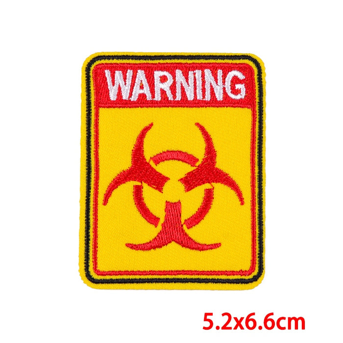Warning Sign 'Biohazard Symbol' Embroidered Patch