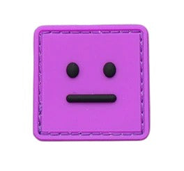 Cute Smiley 'Square Face' PVC Rubber Velcro Patch