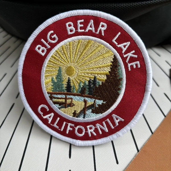 Big Bear Lake California 'Round' Embroidered Velcro Patch