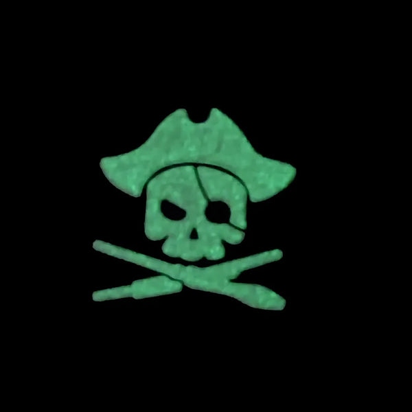 Pirate Skeleton 'Luminous' PVC Rubber Velcro Patch