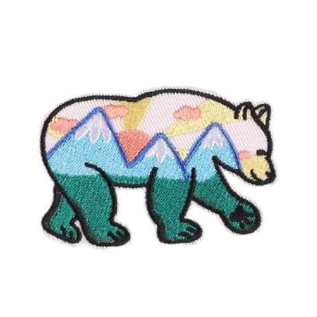 Polar Bear 'Mountains and Sunrise' Embroidered Patch