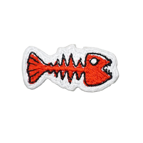 Cute 'Small Fish Bones' Embroidered Velcro Patch