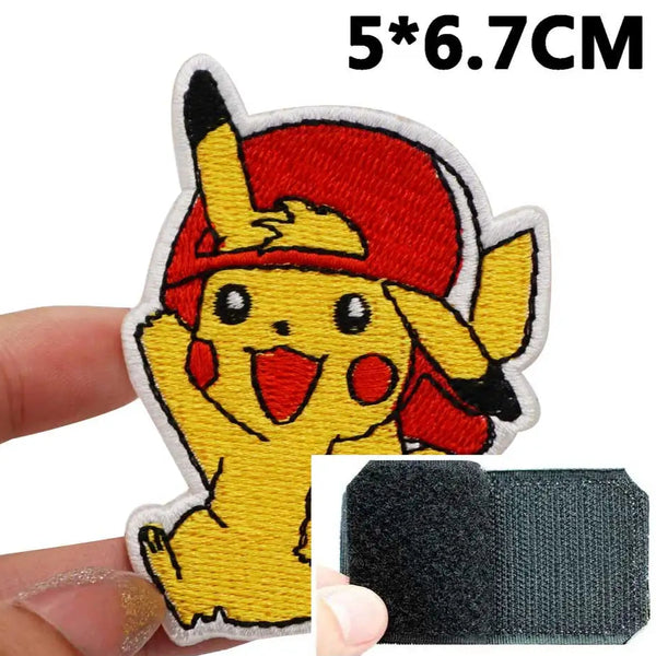 Pocket Monster 'Pikachu | Wearing Cap' Embroidered Velcro Patch