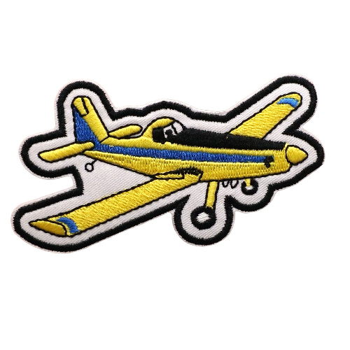 Yellow Aircraft Embroidered Velcro Patch