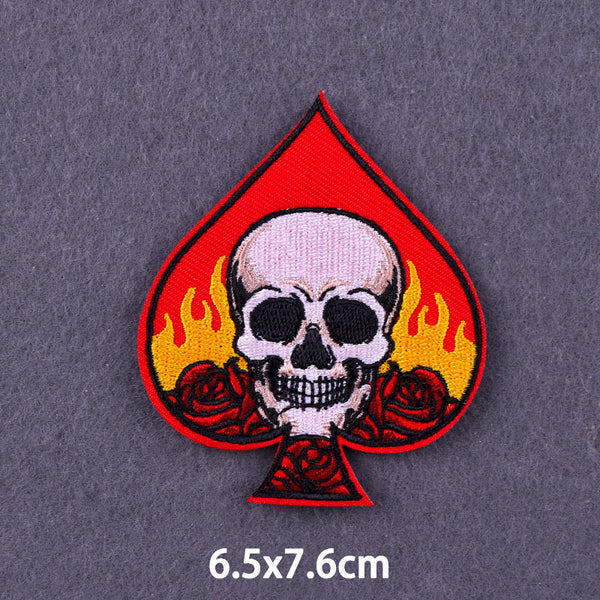 Ace of Spades 'Skull on Fire' Embroidered Patch