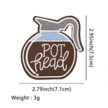 Coffee ‘Pot Head’ Embroidered Patch