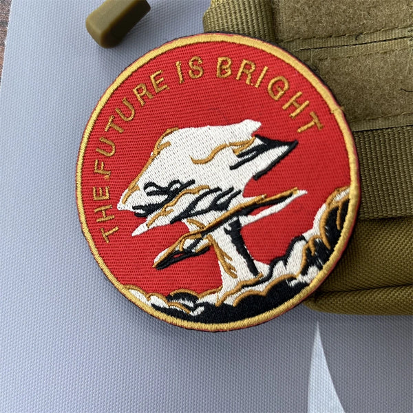 The Future Is Bright 'Round' Embroidered Velcro Patch