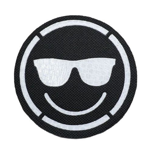 Smiling Face 'Sunglasses | Reflective' Embroidered Velcro Patch