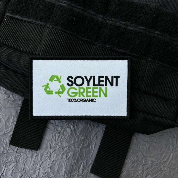 Cool 'Soylent Green 100% Organic Logo' Embroidered Velcro Patch