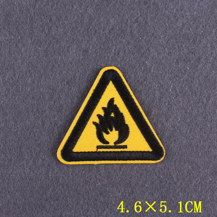 Warning Sign 'Flammable' Embroidered Patch