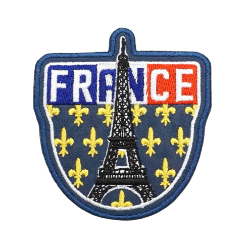 France Flag 'Eiffel Tower' Embroidered Velcro Patch