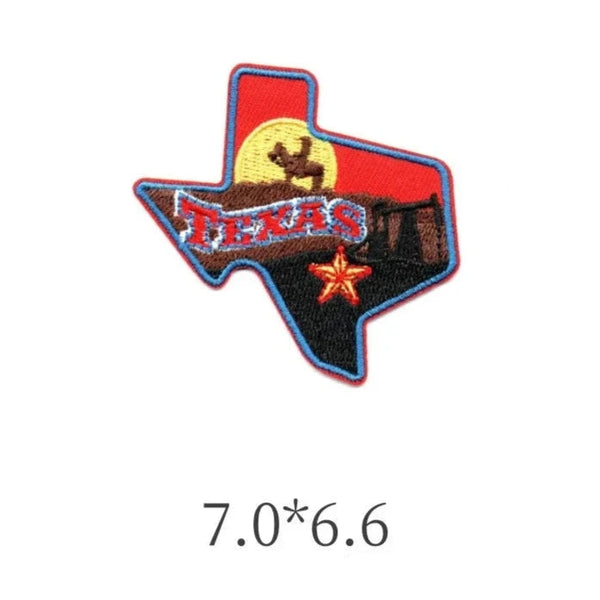 Texas Map 'Cowboy' Embroidered Patch