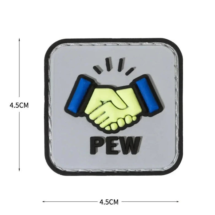 Cool 'Pew | Shakehands' PVC Rubber Velcro Patch