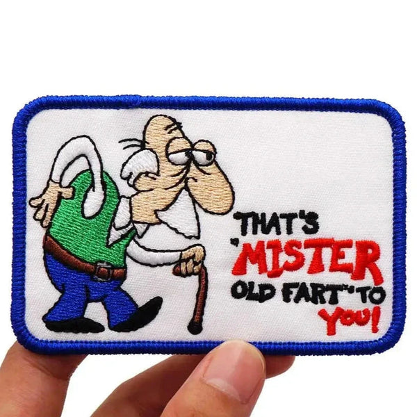 That's Mister Old Fart To You 'Square' Embroidered Velcro Patch