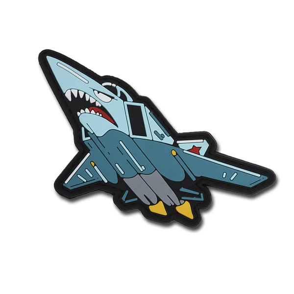 Military Tactical 'Shark Plane' PVC Rubber Velcro Patch