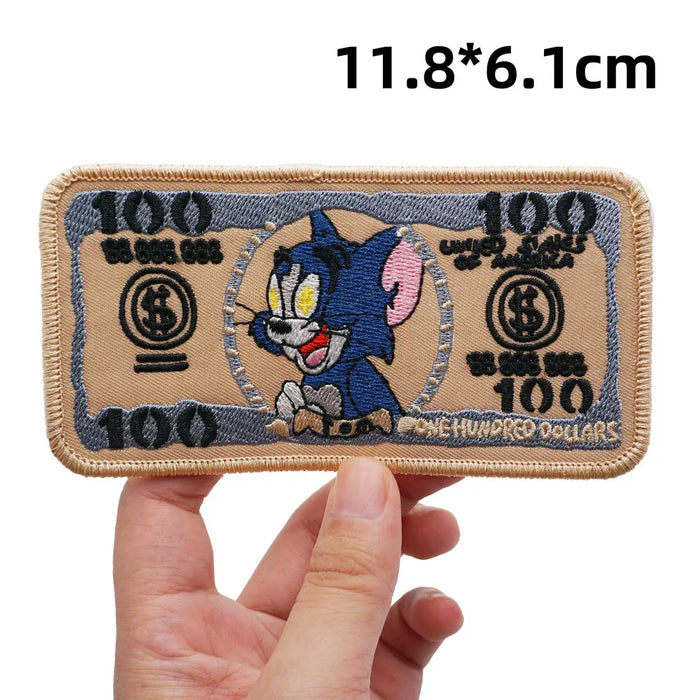 Tom and Jerry 'Tom | 100 Dollars Bill' Embroidered Patch
