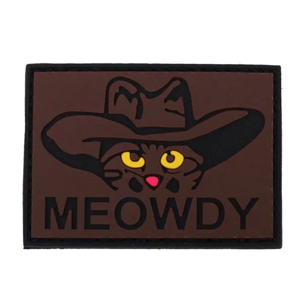 Parche De Gato Vaquero 'Meowdy' - Con Sistema Hook & Loop (Velcro), Bordado, Para Ropa Y Mochilas