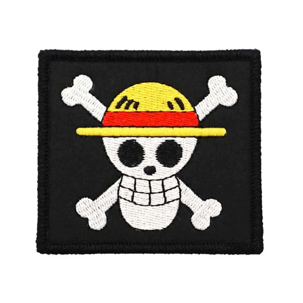 One Piece 'Straw Hat Pirates Logo | Square' Embroidered Velcro Patch