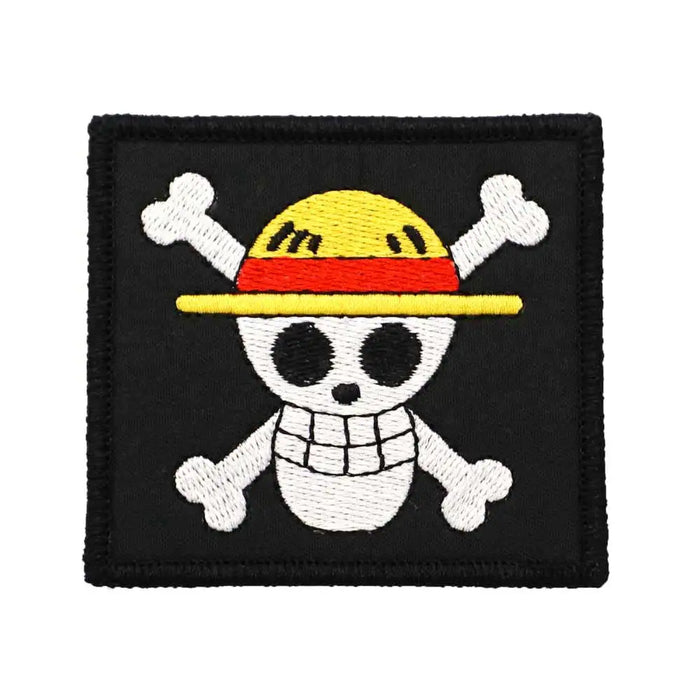 One Piece 'Straw Hat Pirates Logo | Square' Embroidered Velcro Patch